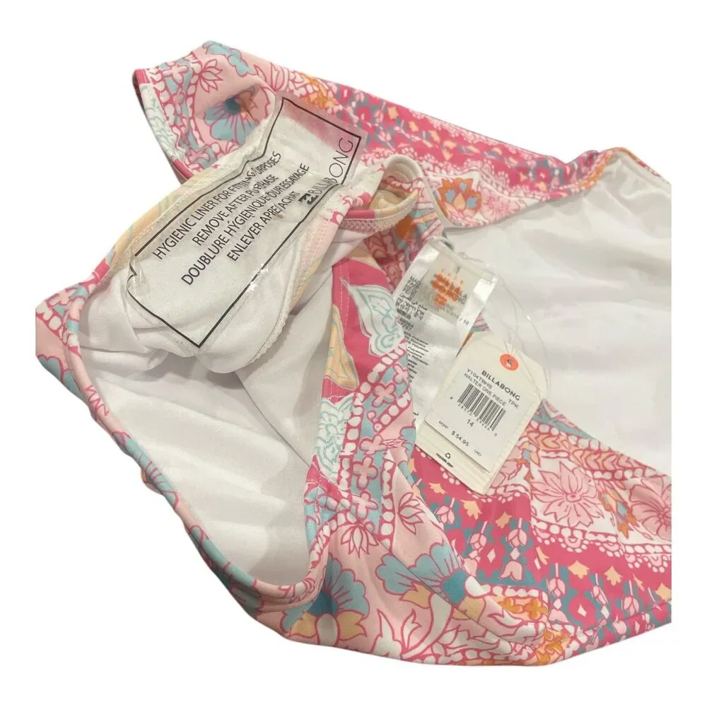 Billabong Medallion Madness Halter One Piece Swimsuit Girl's Size 14